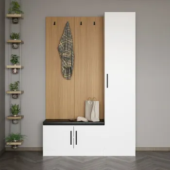 Cuier de perete, Minerva, Noah, 135x210x35 cm, PAL, Alb imagine