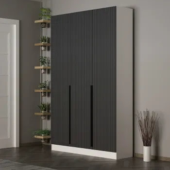 Cuier de perete, Minerva, Noah, 135x210x35 cm, PAL, Antracit imagine