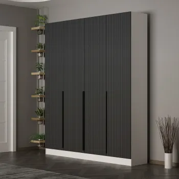 Cuier de perete, Minerva, Noah, 180x210x35 cm, PAL, Antracit imagine