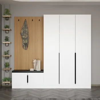 Cuier de perete, Minerva, Noah, 225x210x35 cm, PAL, Alb imagine