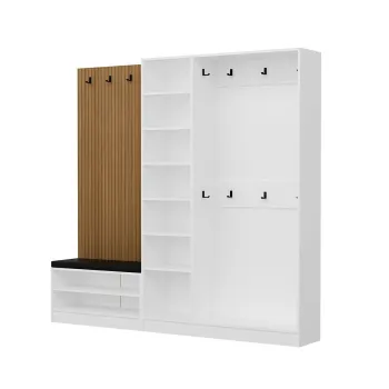 Cuier de perete, Minerva, Noah, 225x210x35 cm, PAL, Alb imagine