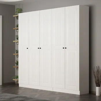 Cuier de perete, Minerva, Noah, 225x210x35 cm, PAL, Alb imagine