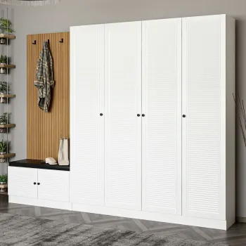 Cuier de perete, Minerva, Noah, 270x210x35 cm, PAL, Alb imagine