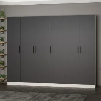 Cuier de perete, Minerva, Noah, 270x210x35 cm, PAL, Antracit imagine