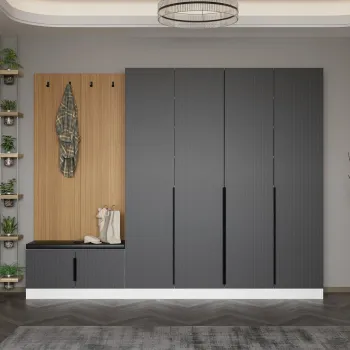 Cuier de perete, Minerva, Noah, 270x210x35 cm, PAL, Antracit imagine