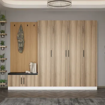 Cuier de perete, Minerva, Noah, 270x210x35 cm, PAL, Maro imagine