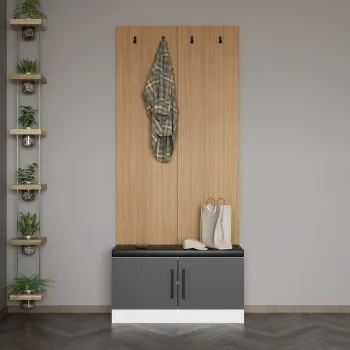 Cuier de perete, Minerva, Noah, 90x210x35 cm, PAL, Antracit imagine