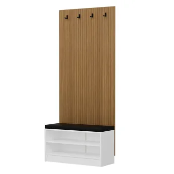 Cuier de perete, Minerva, Noah, 90x210x35 cm, PAL, Maro imagine