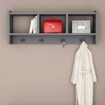 Cuier de perete, Olivia, Midnight, 75.6x35x22 cm, PAL, Antracit imagine