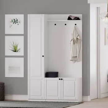 Cuier de perete, Rabi, Rb-044, 120x200x35 cm, Alb mat imagine