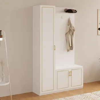 Cuier de perete, Rabi, Rb-092, 120x200x35 cm, Alb mat imagine