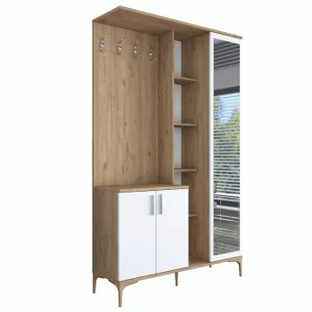 Cuier de perete, Rani, EA109, 120x198.6x37.5 cm, PAL, Nuc/Alb imagine