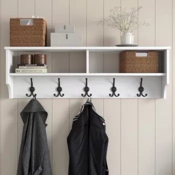 Cuier de perete, Rani, P2, 120x37.2x22.2 cm, PAL, Alb imagine