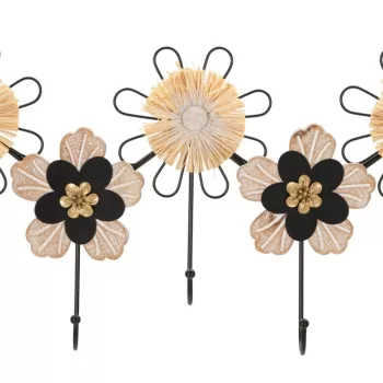 Cuier Flowery, Mauro Ferretti, 61 x 5.5 x 30.5 cm , fier, maro/negru imagine