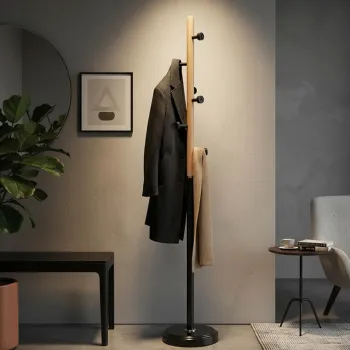 Cuier, Mauro Ferretti, Hang Rock, 30x176 cm, metal/lemn de stejar, negru/maro imagine