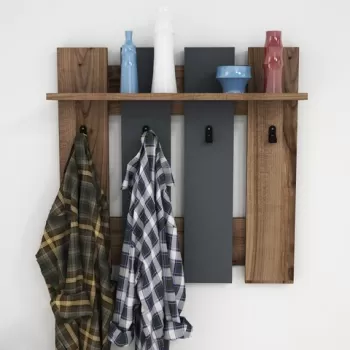 Cuier Mita, Puqa Design, 70x18x70 cm, maro/antracit imagine