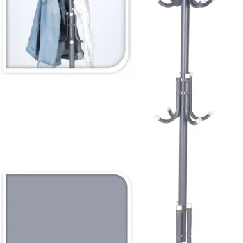 Cuier pentru haine Excellent, H170 cm, fier, gri inchis imagine