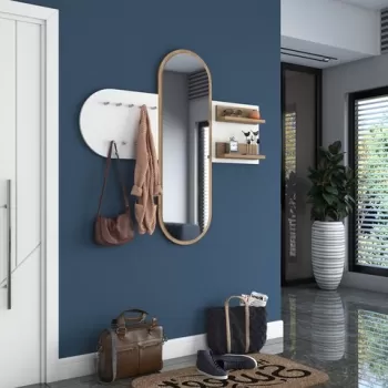 Cuier, Wren, P3 - 2445, 125 x 120 x 12 cm, pal melaminat, alb/nuc imagine