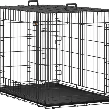 Cusca pentru caini cu 2 usi, Feandrea, pliabila, marimea XXL, max 42-50 kg, 122x74.5x80.5 cm, fier, negru imagine