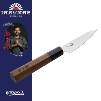 Cutit pentru decojit, Samurai Gourmet by Rikito Watanabe si Cooking by Heinner, 9 cm, inox/lemn, maro imagine