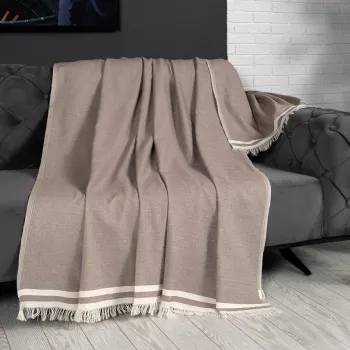 Cuvertura de pat, Alinda - Brown (170 x 300), DC Home, Bumbac imagine