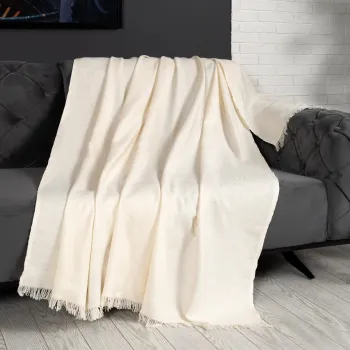 Cuvertura de pat, Alinda - Cream (170 x 300), DC Home, Bumbac imagine