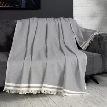 Cuvertura de pat, Alinda - Grey (170 x 230), DC Home, Bumbac imagine