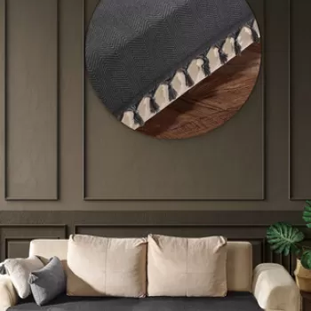 Cuvertura de pat, Asya - Black, Viaden, 70% bumbac/30% poliester imagine