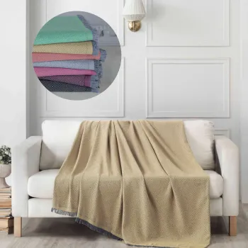 Cuvertura de pat, Elite - Mustard, DC Home, Bumbac imagine