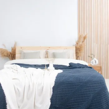 Cuvertura de pat King, L'essentiel Maison, Joanna, Bumbac, Albastru inchis imagine