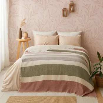 Cuvertura de pat King, L'essentiel Maison, Muslin, Bumbac , Multicolor imagine