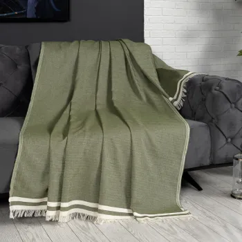 Cuvertura de pat, L'essentiel Maison, Alinda, 85% BUMBAC/15% POLIESTER, Verde imagine