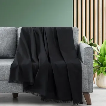 Cuvertura de pat, L'essentiel Maison, Lalin 200, 65% bumbac/35% poliester, Negru imagine