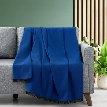 Cuvertura de pat, Lalin 160 - Blue, DC Home, 70% bumbac/30% poliester imagine