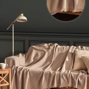 Cuvertura de pat, Merlin - Beige, Viaden, Bumbac imagine