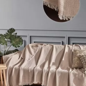 Cuvertura de pat, Milano - Beige, Viaden, Bumbac imagine