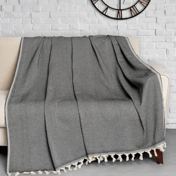 Cuvertura de pat, Trendy - Black (300), DC Home, Bumbac imagine