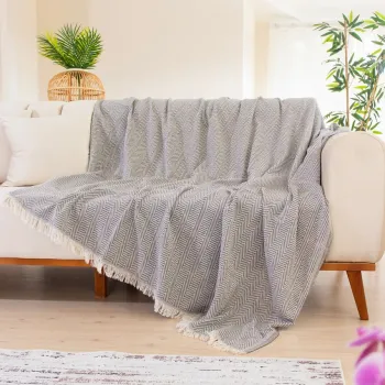 Cuvertura de pat, Woven Cozy - Dark Grey, Tabu Home, 80% bumbac / 20% poliester imagine