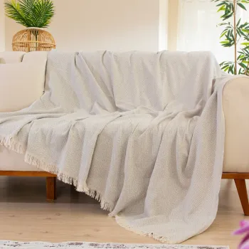Cuvertura de pat, Woven Cozy - Grey, Tabu Home, 80% bumbac / 20% poliester imagine