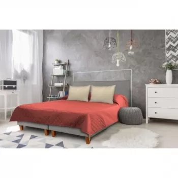 Cuvertura Double Face Alcam, 210 x 220 cm 100% microfibra, corai/crem imagine