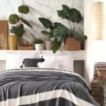 Cuvertura Double Pique, 200x230 cm, 100% bumbac, Seritli, Viaden, negru imagine