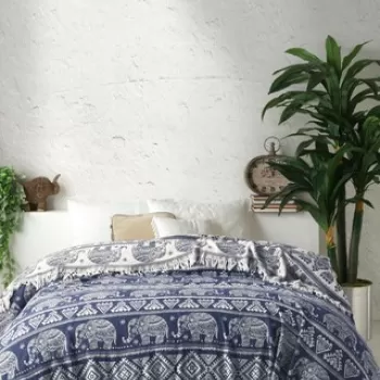 Cuvertura Double Pique, 200x240 cm, 100% bumbac, Fil, Viaden, albastru petrol imagine