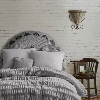 Cuvertura matlasata dubla, Apollo - Grey, Saheser, Bumbac imagine