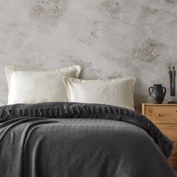 Cuvertura matlasata dubla, Berlino - Fume, Viaden, Bumbac reciclat imagine