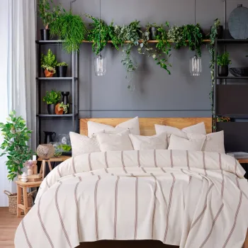 Cuvertura matlasata dubla, Braga - Camel, Viaden, Bumbac reciclat imagine