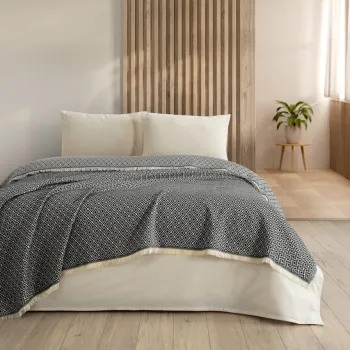 Cuvertura matlasata dubla, Diamonds - Black, DC Home, Bumbac imagine