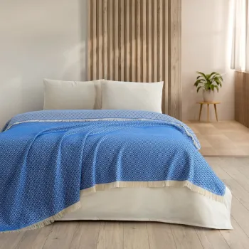 Cuvertura matlasata dubla, Diamonds - Blue, DC Home, Bumbac imagine