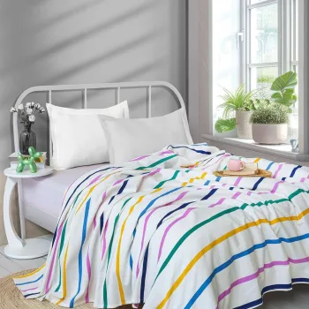 Cuvertura matlasata dubla, L'essentiel Maison, Funny, Galben / Liliac imagine