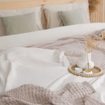 Cuvertura matlasata dubla, L'essentiel Maison, Joanna, Bumbac, Bej imagine