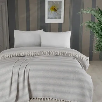 Cuvertura matlasata dubla, L'essentiel Maison, Milo, Bumbac;Poliester, Gri imagine